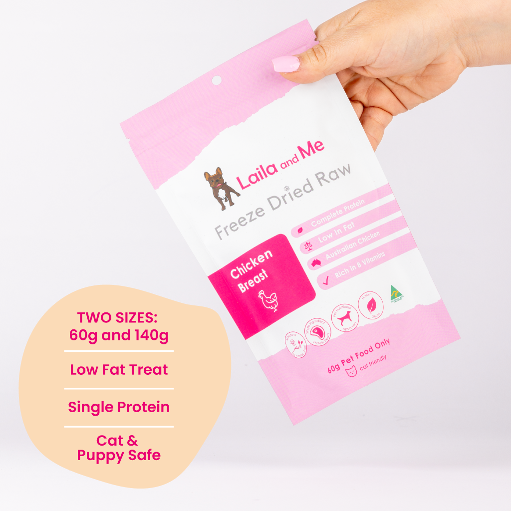 Freeze Dried Chicken Breast Dog Treats by Laila and Me Melbourne
