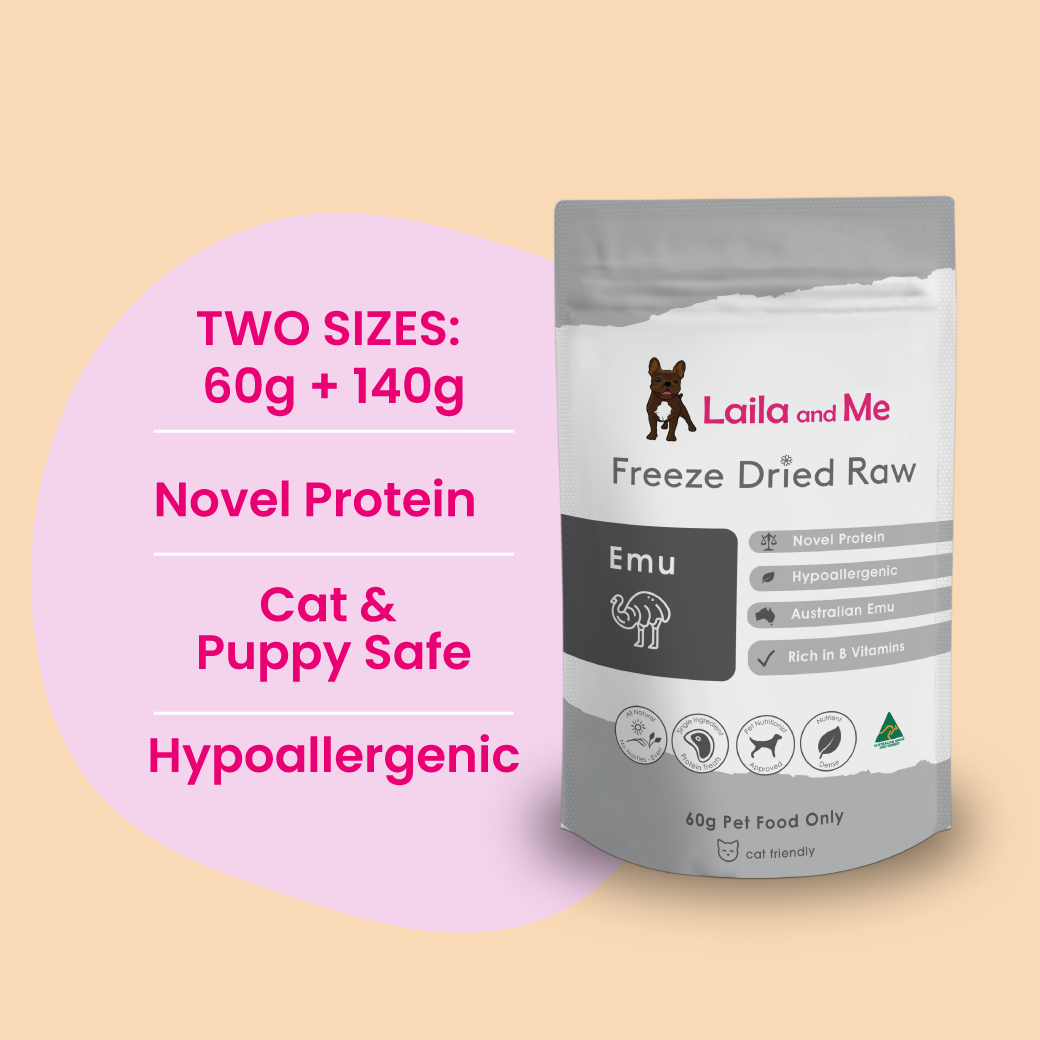 Laila and Me Freeze Dried Emu Dog Treats Hypoallergenic Affordable Dog Treats1