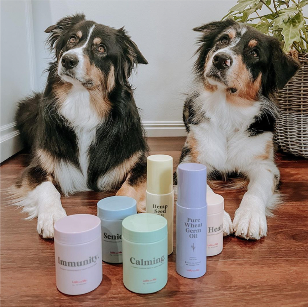 Laila and Me Supplements Bundle for Young Dogs under 7. Calming Gut Health Immunity Hemp Seed Oil and Pure Wheat Germ Oil bundle