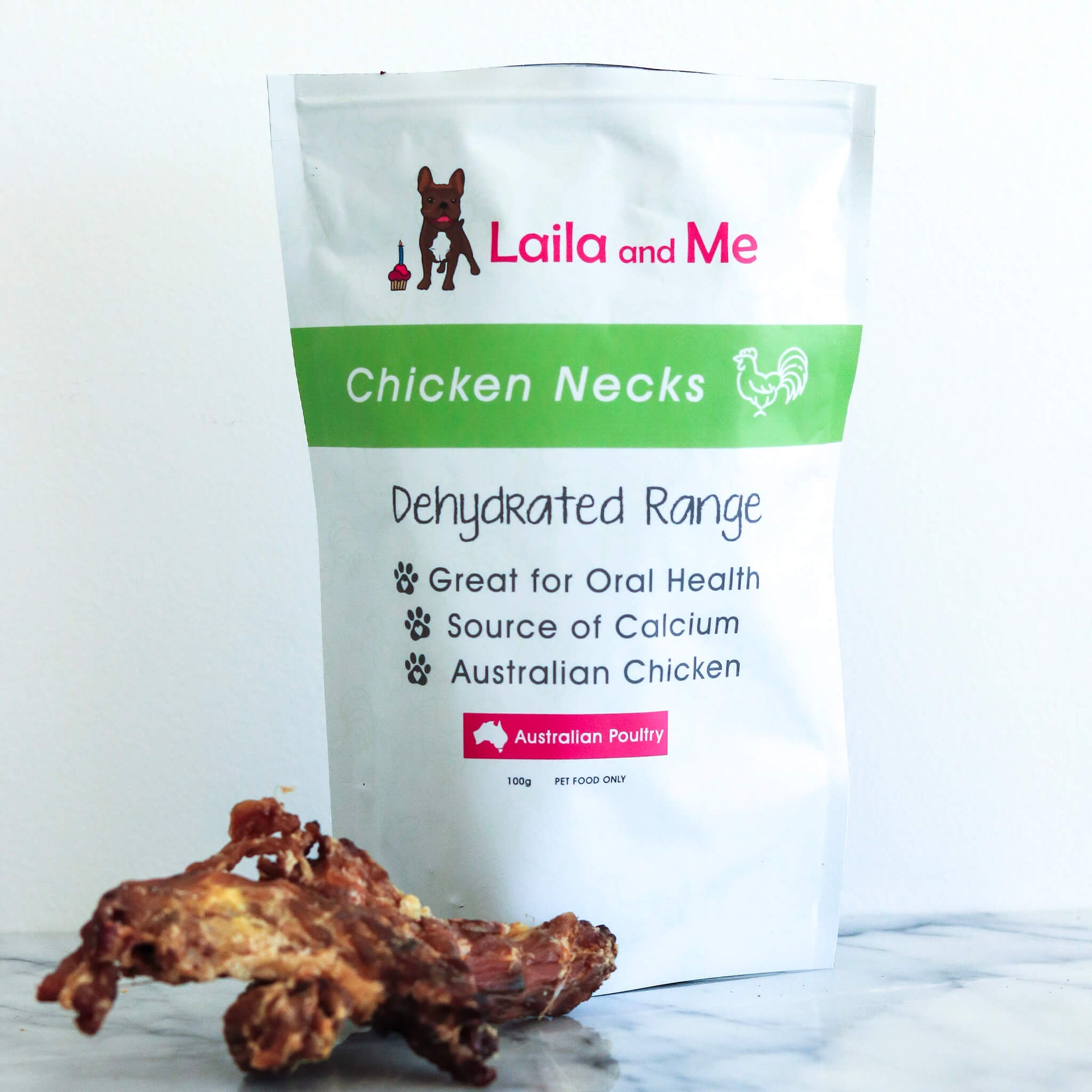 pet chicken neck treats - laila and me