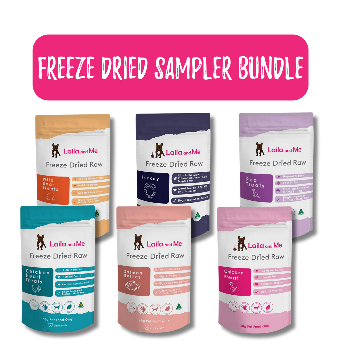 Freeze Dried Raw Bundle Pet Treats - Laila and Me