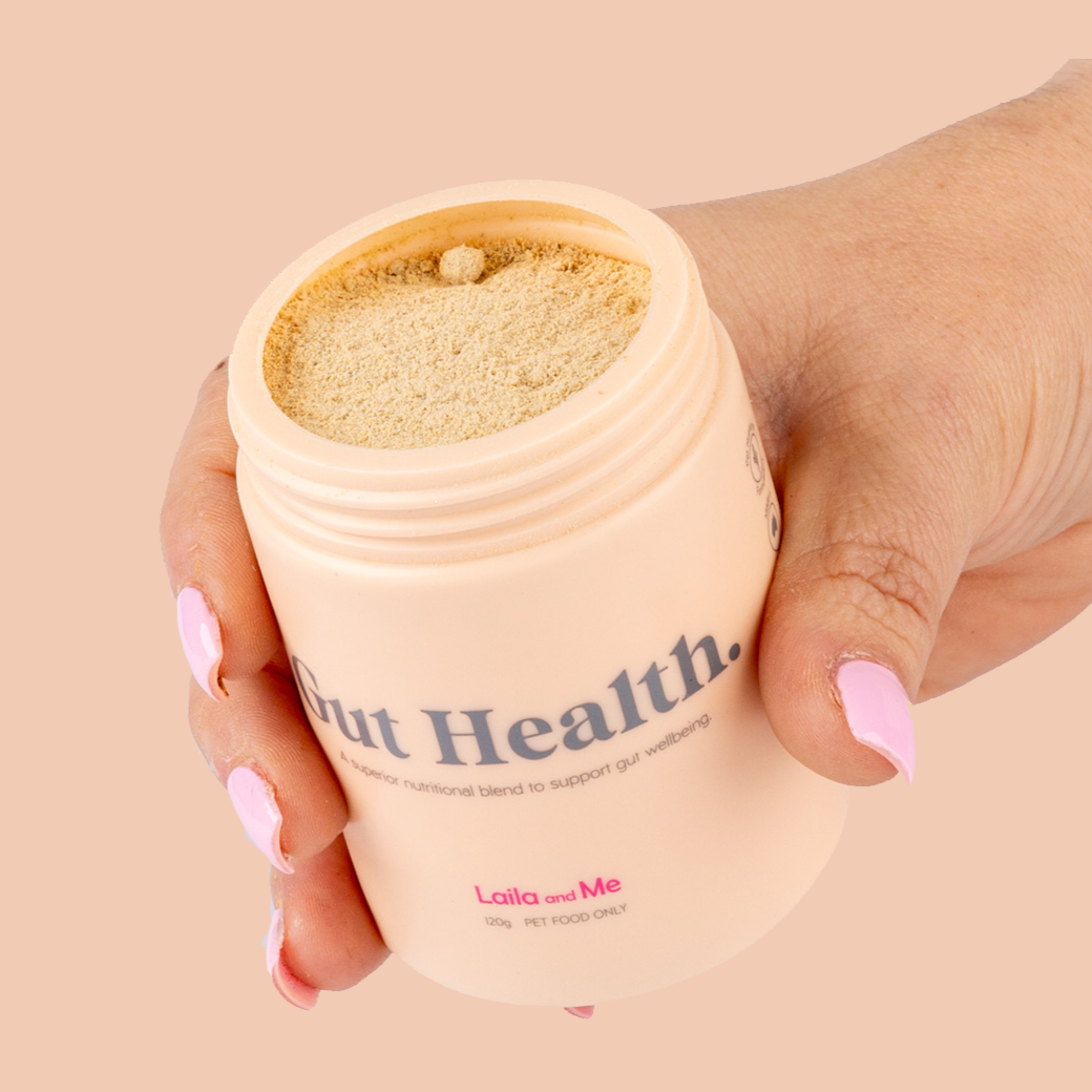 Gut Health Supplement for Dogs, Herbal healthy safe supplement for dogs upset stomach , gut health supplement for dogs by Laila and me 