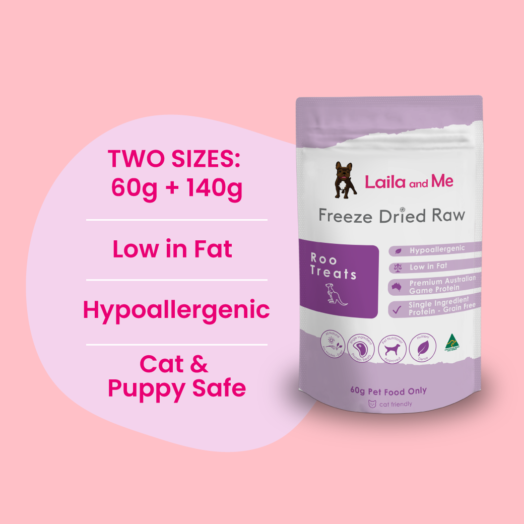 Laila and Me High Quality Kangaroo Dog Training Treat Australian Low Fat Healthy Dog Treat