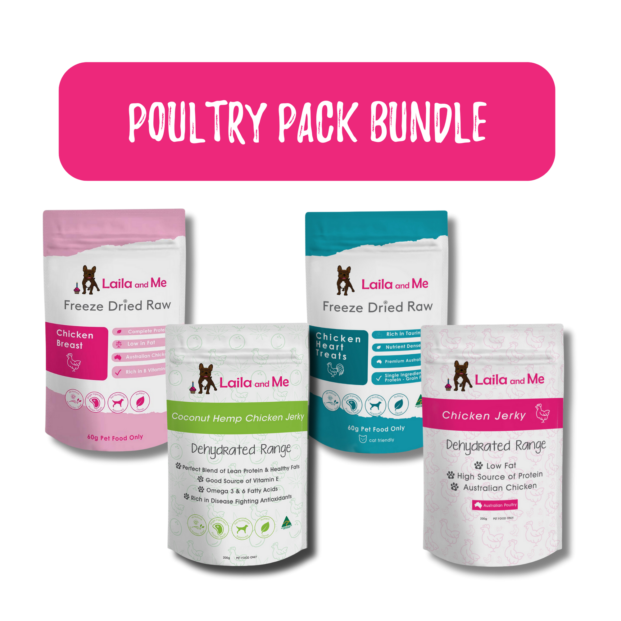 chicken treat bundle for pets - laila and me