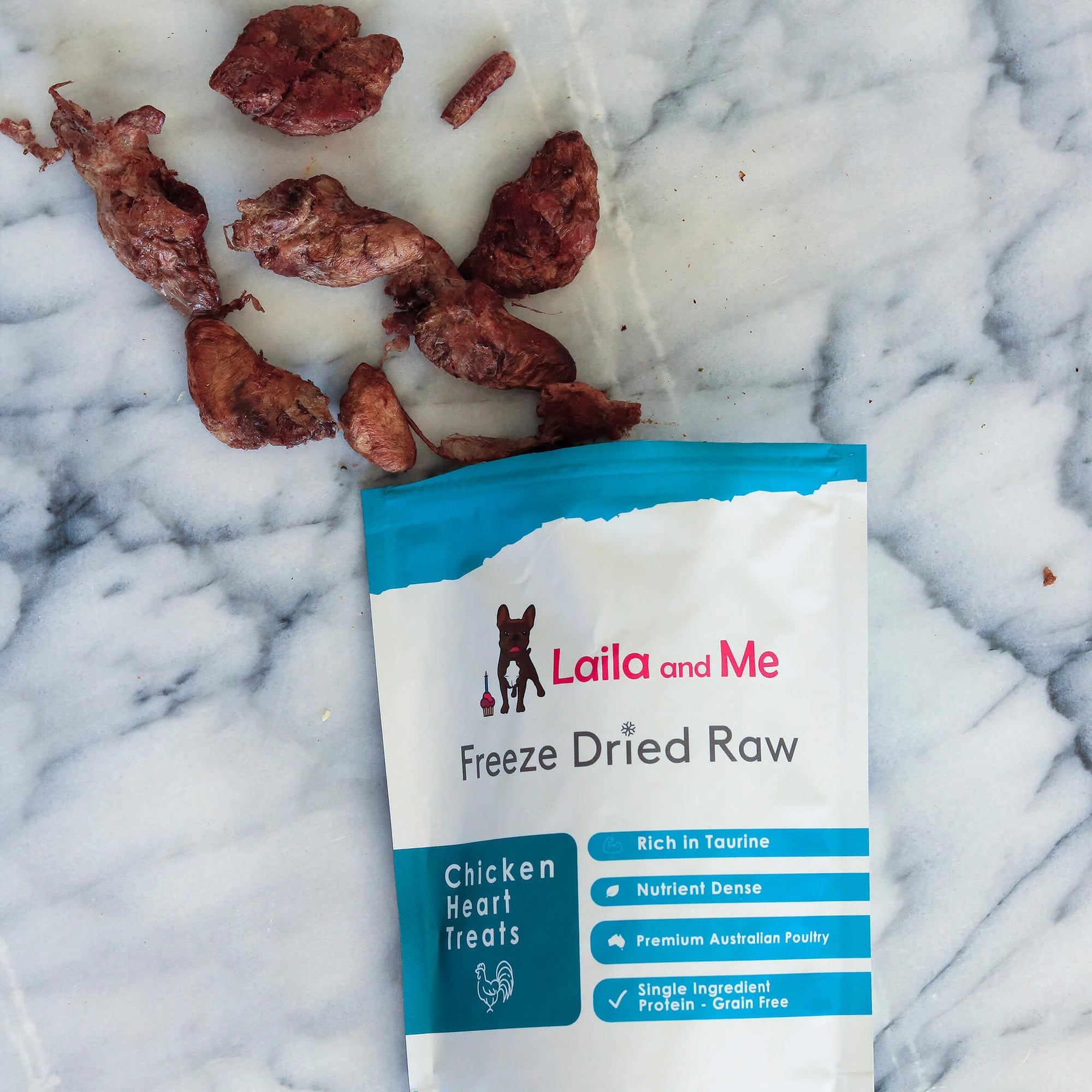 chicken heart pet treats that are freeze dried - laila and me