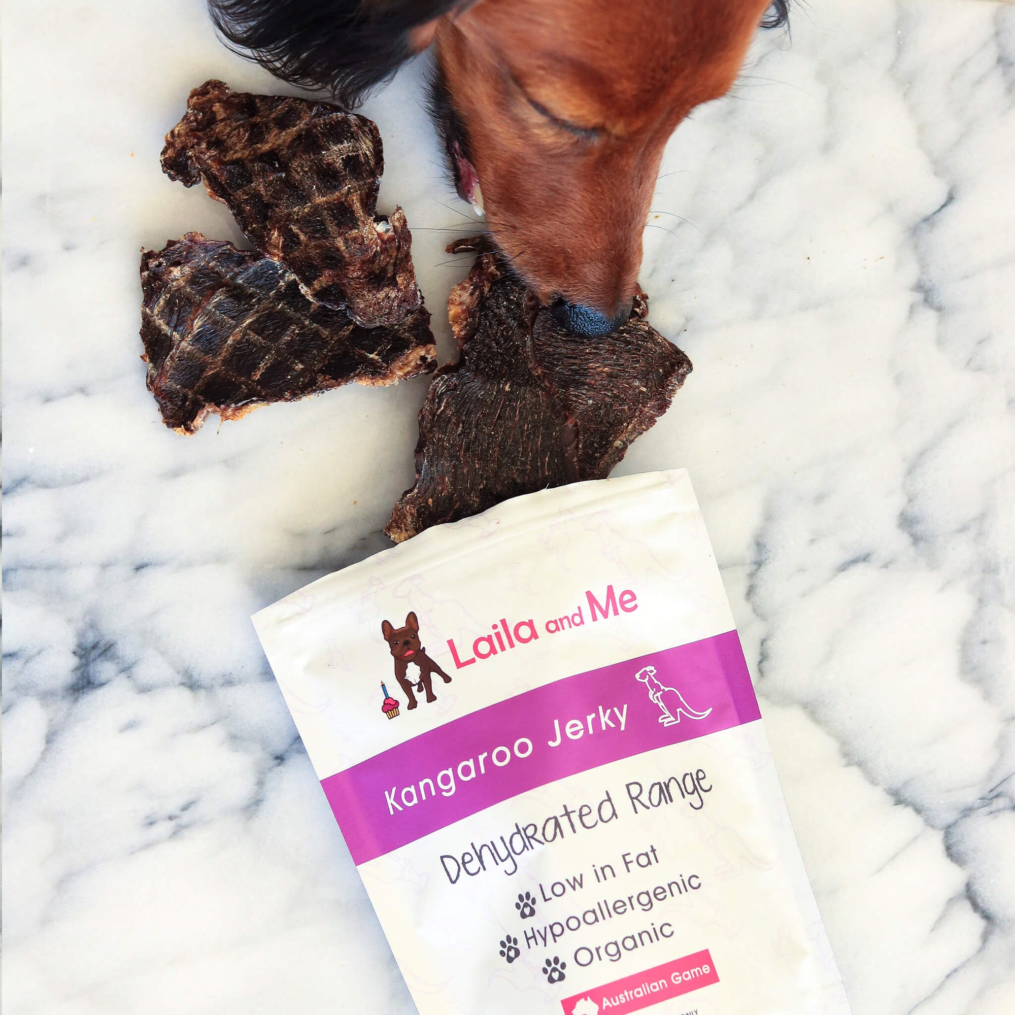 king kingsleys favourite australian kangaroo jerky pet treat - laila and me