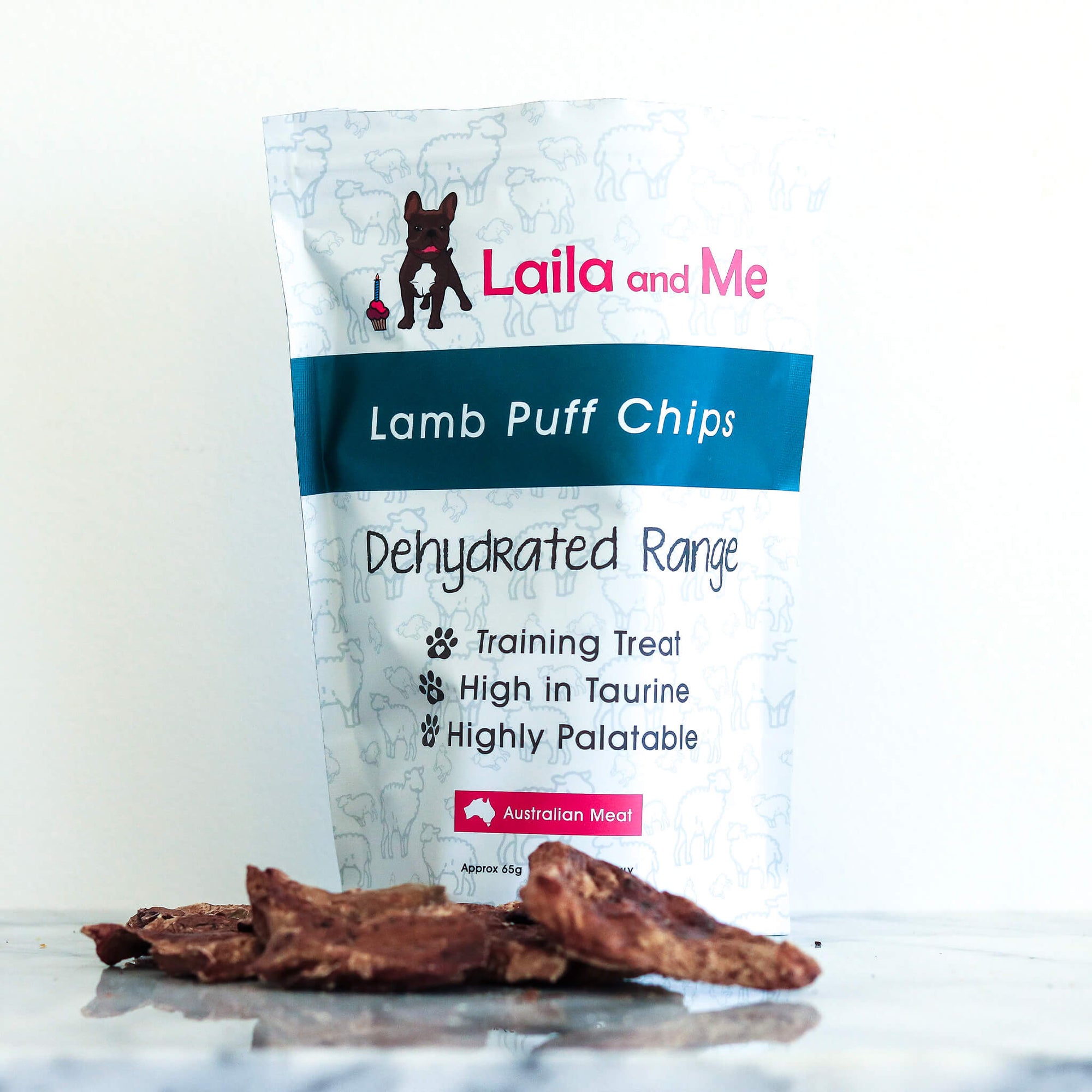 lamb puff chips pet treats - laila and me